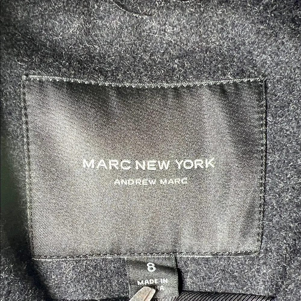 Marc New York wool blend women Classic Black Peacoat size 8